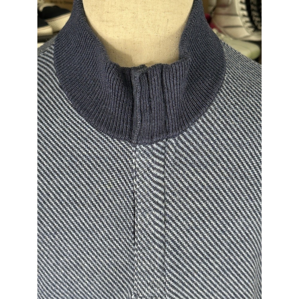 Vineyard Vines Pullover Sweater Mens Blue Mille‎ Merino Wool Quarter Sz XL - Picture 12 of 14